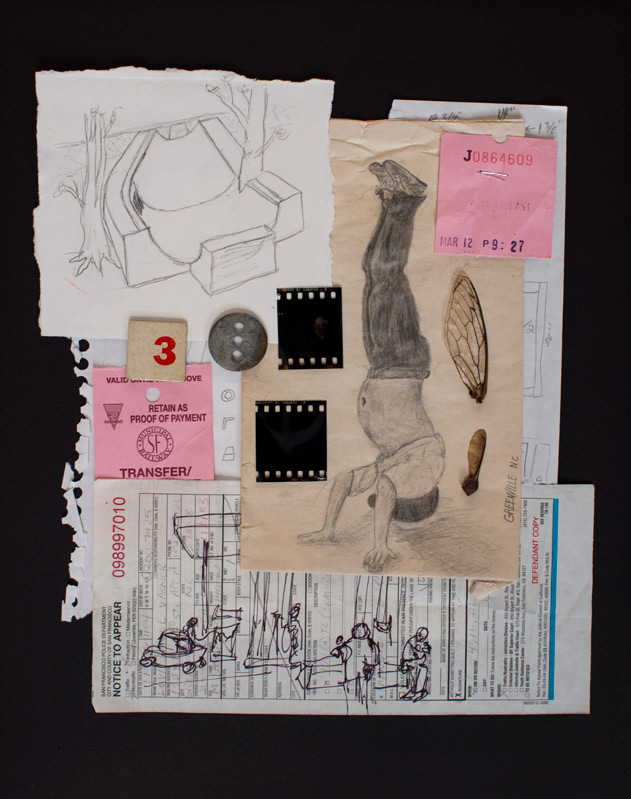 Sketch/Found Object Collage #1