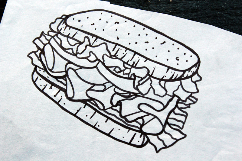 Lunch Meat Corp. Sandwich Illustration & Beanie